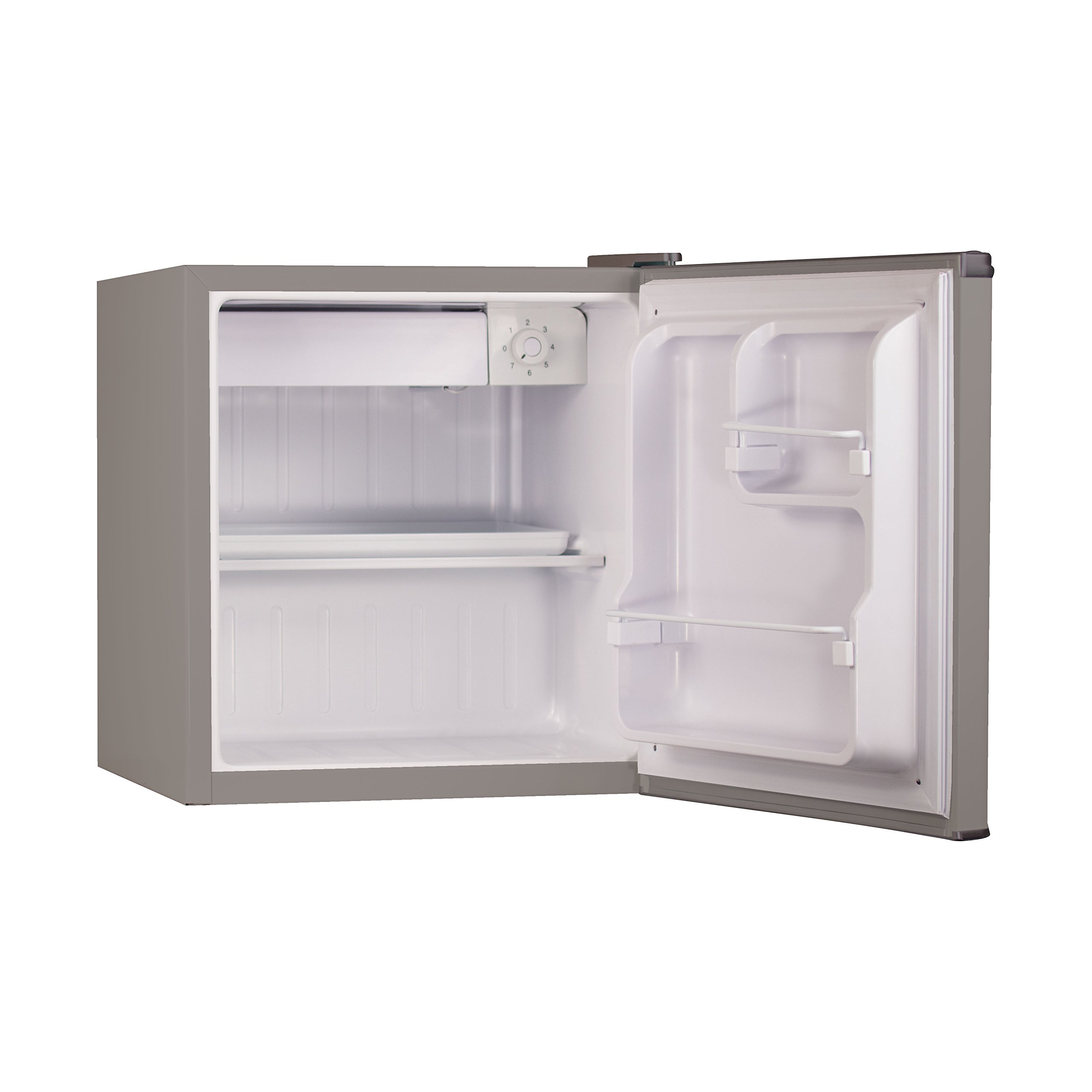 BLACK+DECKER BCRK17V 1.7 Cu Ft Energy Star Compact Refrigerator - Single Door Mini Fridge with Freezer, VCM Technology, Silver - Perfect for Dorm Rooms, Offices & Small Apartments