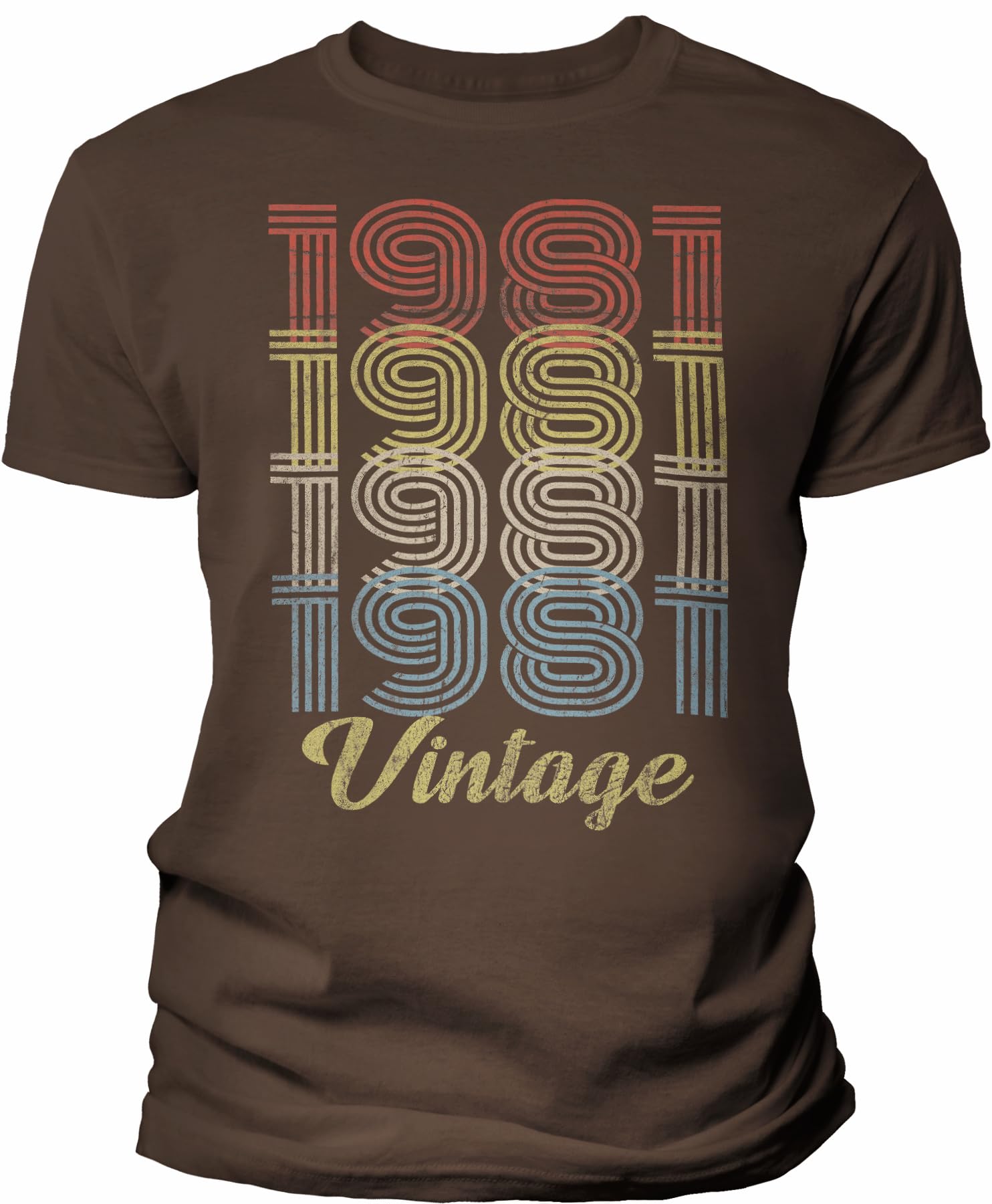 1981 Vintage Retro 44th Birthday Gift T-Shirt for Men - Funny 44 Year Old Birthday Present - Ideal for Parties, Celebrations & Casual Wear