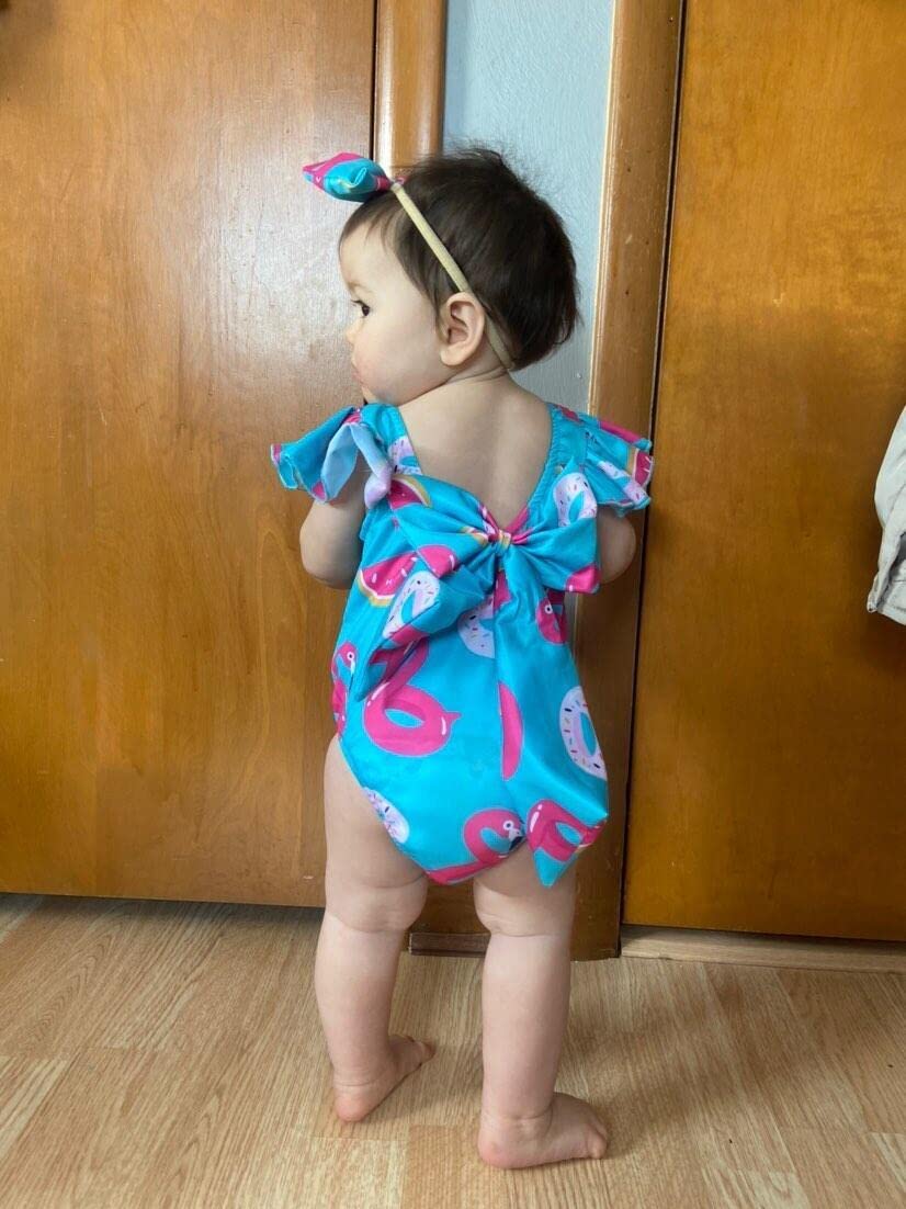 Adorable Toddler Baby Girl Swimsuit - Cute Infant One-Piece Ruffle Bathing Suit with Matching Headband | Perfect for Beach, Pool & Summer Water Play