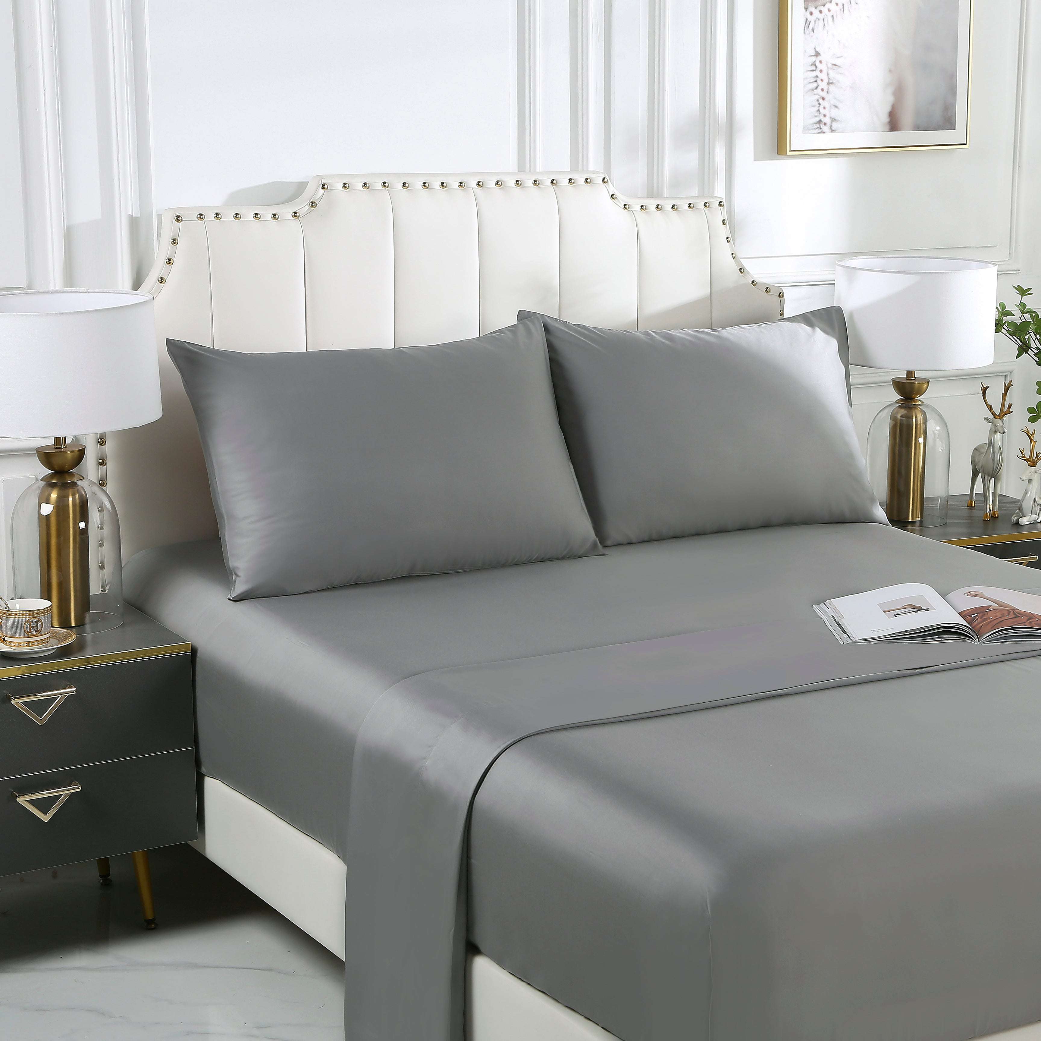 100% Organic Bamboo Sheet Set - Queen Size, 4-Piece Bedding Set | Soft, Breathable & Hypoallergenic | Perfect for Hot Sleepers & Eco-Friendly Homes