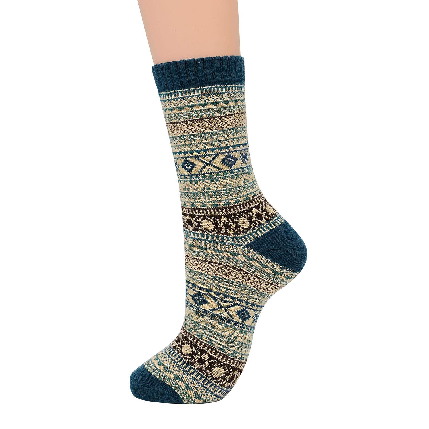 Zando Women's Merino Wool Hiking Socks - Warm Winter Athletic Crew Socks for Women, Soft Thick Mid Calf Socks - Perfect for Outdoor Activities, Hiking, Camping & Cold Weather Comfort
