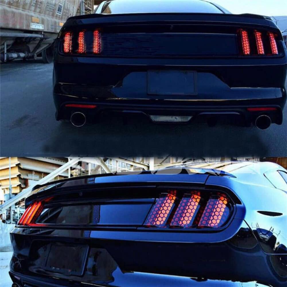 Honeycomb Taillight Cover Stickers 6Pcs for Mustang 2015 - Car Exterior Decoration