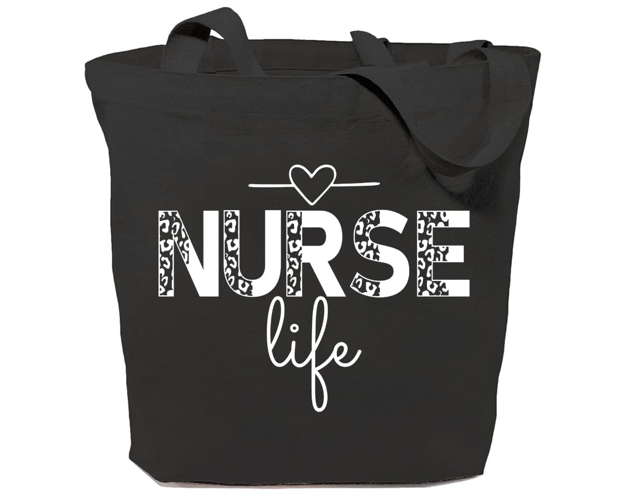 Nurse Life Canvas Tote Bag - Aesthetic Leopard Print Reusable Grocery Shoulder Bag for Women | Perfect Nurse Gift & Work Essentials for Hospital, Shopping & Daily Use