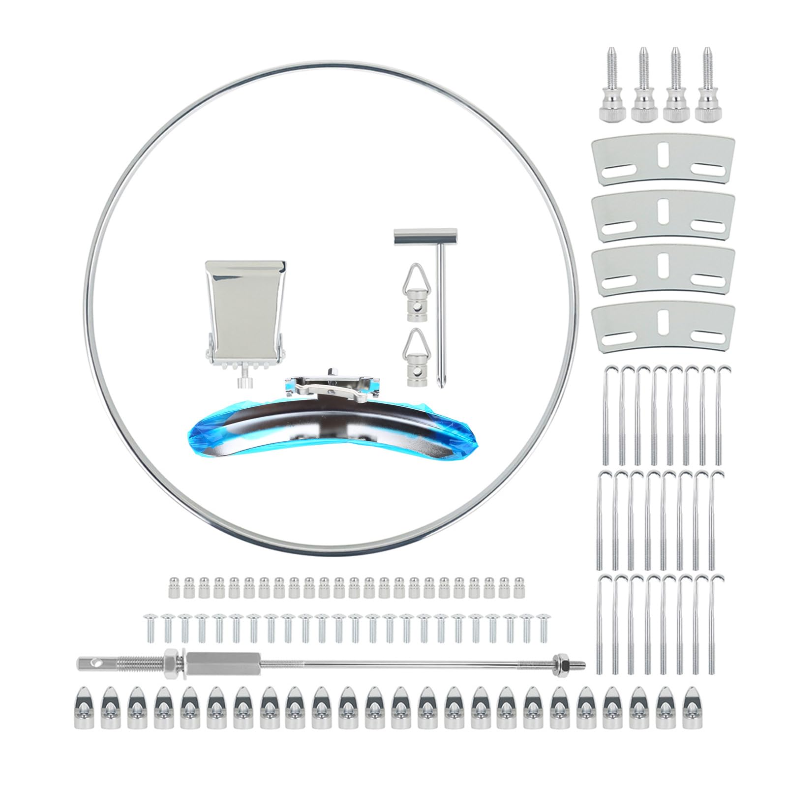 Premium Banjo Repair Kit - Adjustable Banjo Hooks, Steel Tension Hoop & Nut Parts for Banjo Maintenance | Silver Metal Bracket & Round Hook Accessories | Perfect for Banjo Players & Instrument Repair Shops