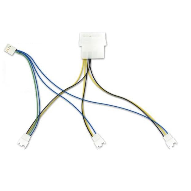 Evercool PWM Fan Splitter Cable - Connect 3 Fans to Single Motherboard Header (EC DF002) for PC Cooling & Case Airflow Optimization
