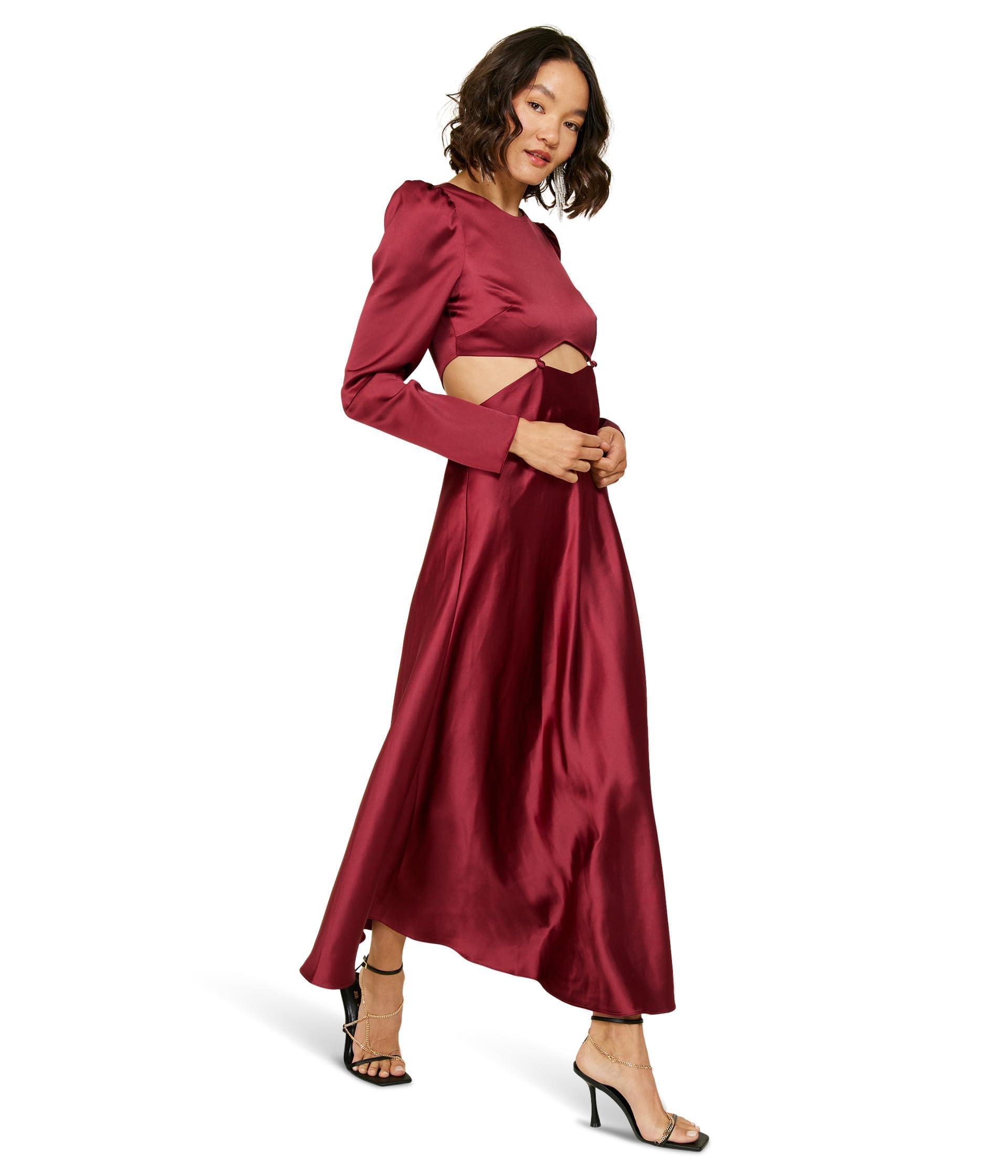 Mira Long Sleeve Dress - Line and Dot Pattern Women's Casual Dress for Work, Date Night & Fall Outfits | Comfortable Stretchy Fabric for Everyday Wear
