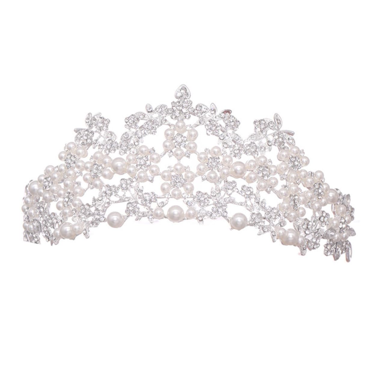 FOMIYES 2 Pack Wedding Headpieces for Women - Pearl Bridal Tiara Crown, Fairy Princess Hair Accessories for Bride, Bridesmaid, Flower Girl | Perfect for Weddings, Prom, Pageants, Photo Shoots