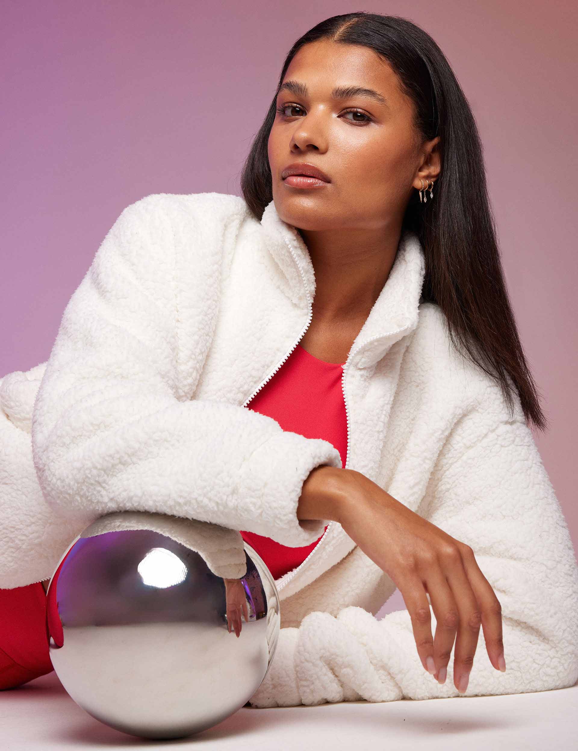 Canyon Fleece Zip Up Hoodie - Soft & Cozy Women's Pullover Sweatshirt | Lily White | Perfect for Casual Wear, Outdoor Activities & Lounge