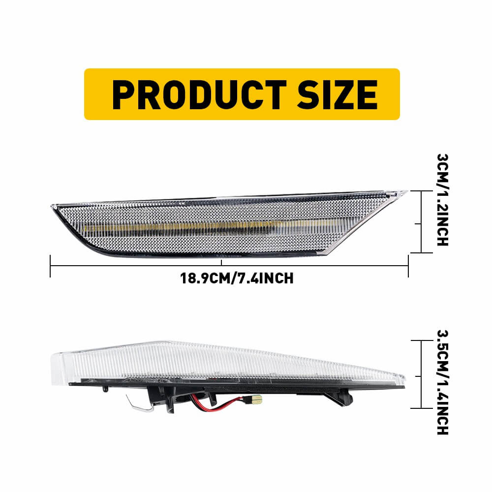 LED Side Marker Light for Infiniti G35 Sedan Base (2003-2006) & X (2004-2006) | 2001-2006 Nissan Skyline V35 Sedan | Front Bumper Sequential Amber Turn Signal & White Parking Light | Perfect for Night Driving & Custom Car Styling