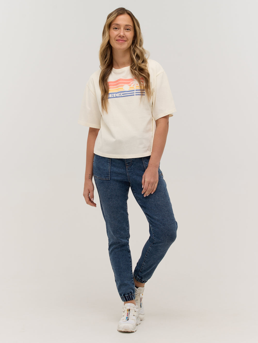 Eco-Friendly Denim Joggers for Women - Sustainable Stretch Cotton Casual Pants - Perfect for Yoga, Running, and Everyday Wear