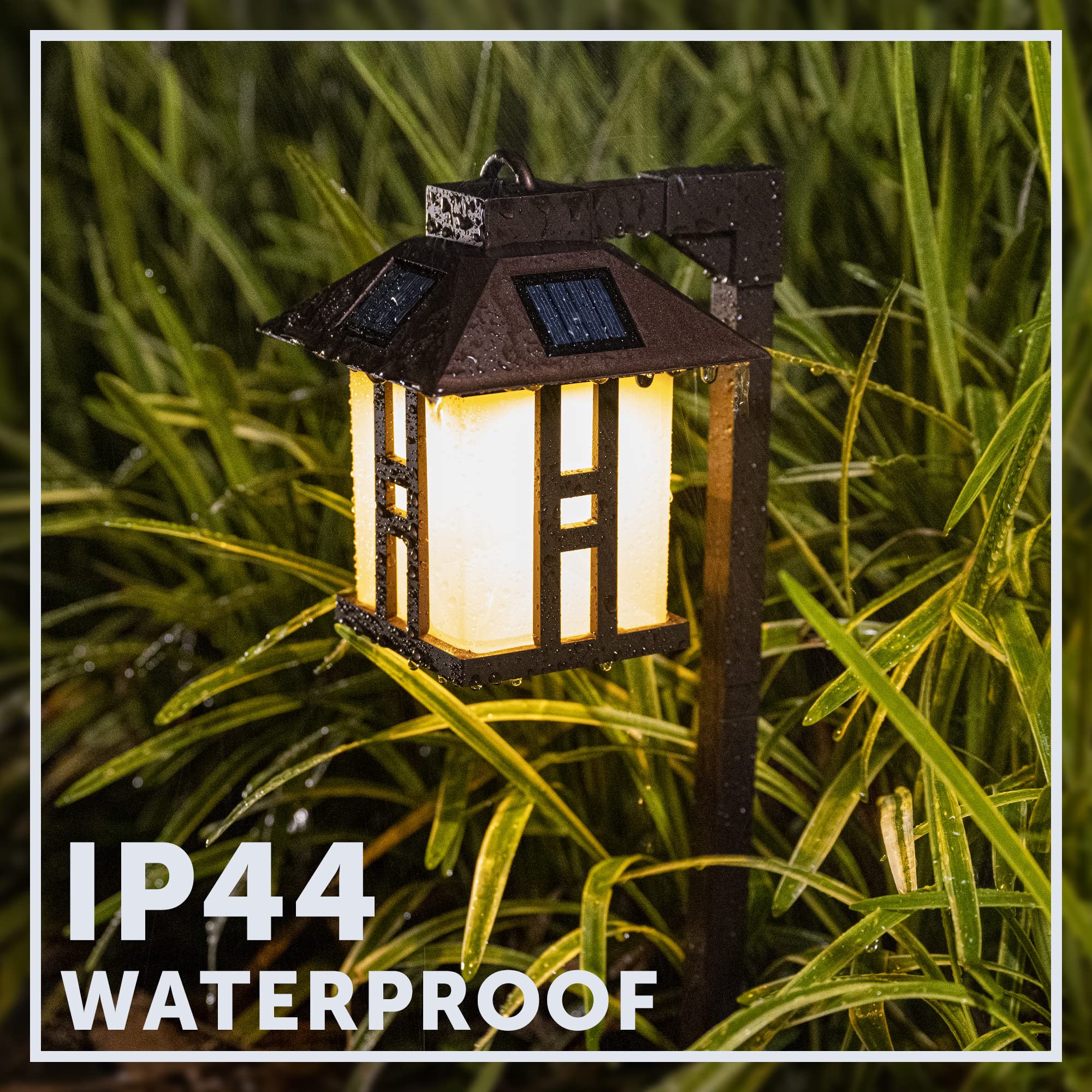 GIGALUMI Japanese Solar Pathway Lights - Waterproof Outdoor Solar Lights for Garden, Lawn, Patio, Yard, Walkway, Driveway Decoration - 4 Pack - Perfect for Landscape Lighting and Nighttime Safety