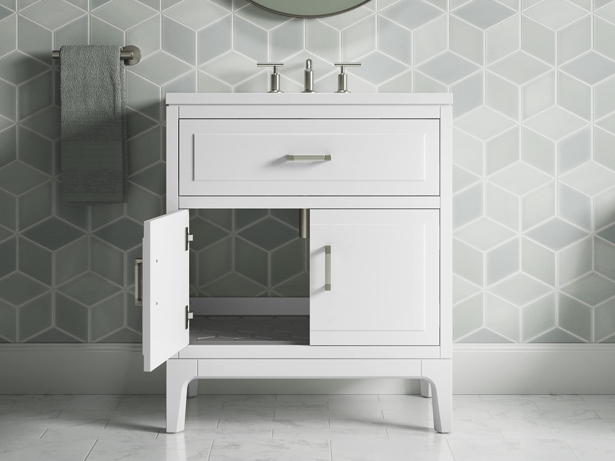 KOHLER Seer 30-inch Bathroom Vanity Set with Sink & Mirror - Modern Bathroom Storage Solution for Small Spaces