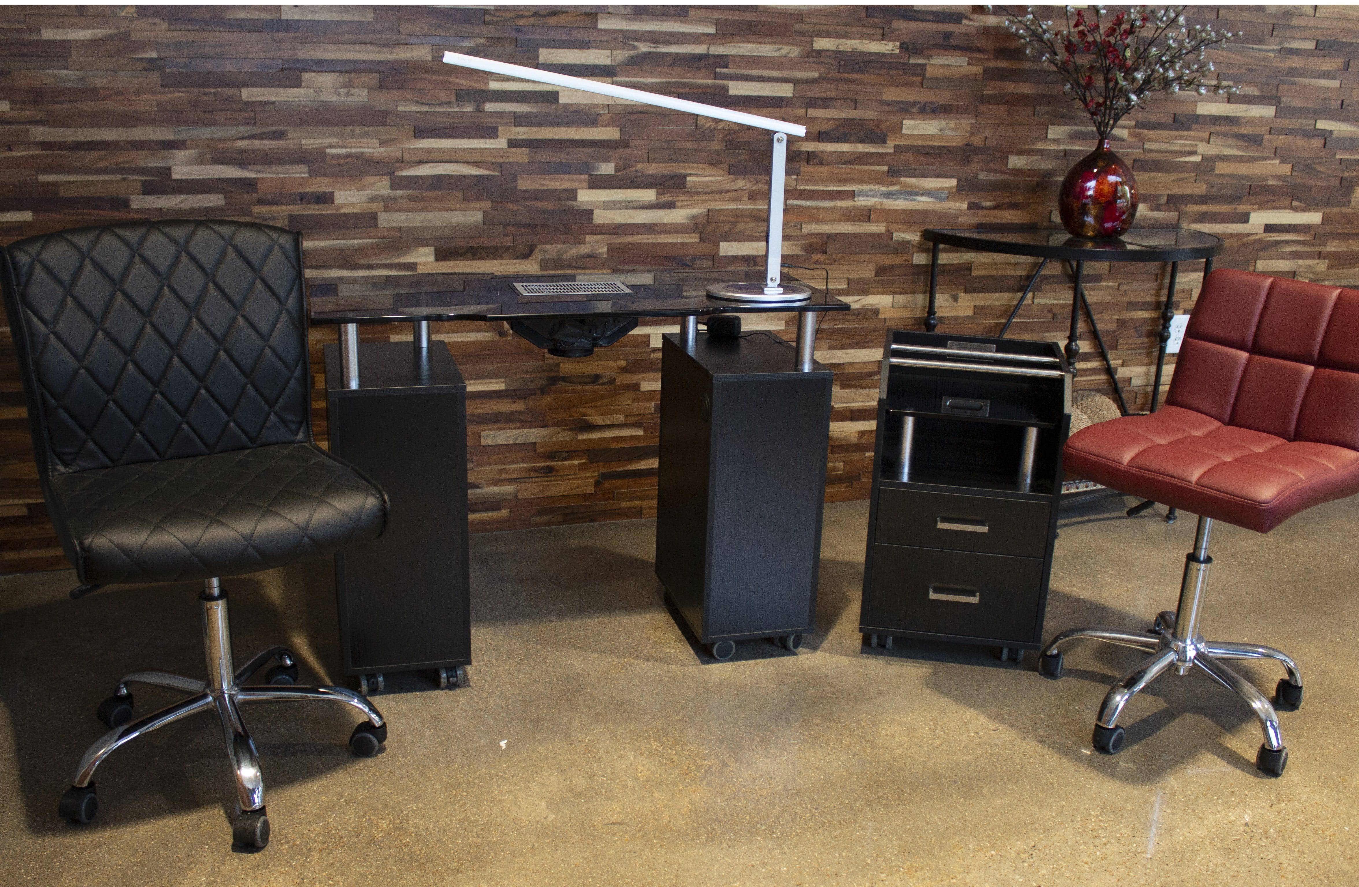 Professional GLASGLOW Manicure Table with Built-in Fan - Portable Nail Salon Station for Home & Spa Use - Perfect for Manicurists, Nail Technicians & DIY Nail Care