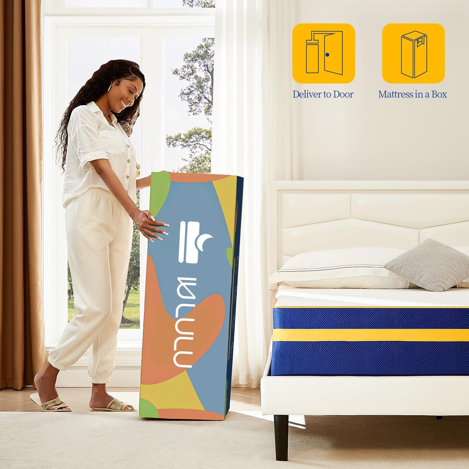 14 Inch King Size Memory Foam Mattress for Back Pain Relief - Gel Infused Cooling Mattress in a Box - 5 Layer Support System - CertiPUR-US Certified - Made in USA - Perfect for Master Bedroom, Guest Room & Home Comfort