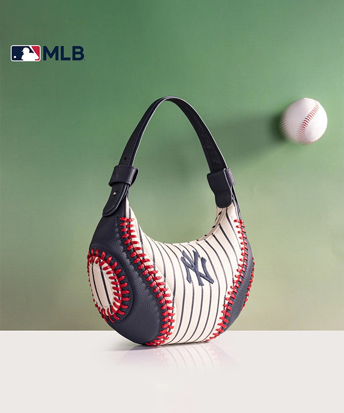 MLB New York Yankees Hobo Bag for Women - Stylish Crossbody Shoulder Purse - Perfect for Baseball Games, Travel & Everyday Use