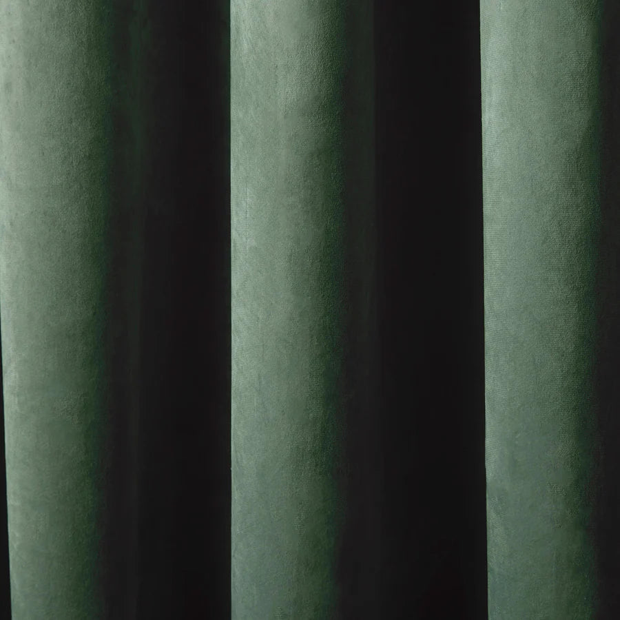 Laurence Llewelyn Bowen Montrose Eyelet Curtains in Bottle Green - Elegant Window Treatments for Living Room & Bedroom Decor