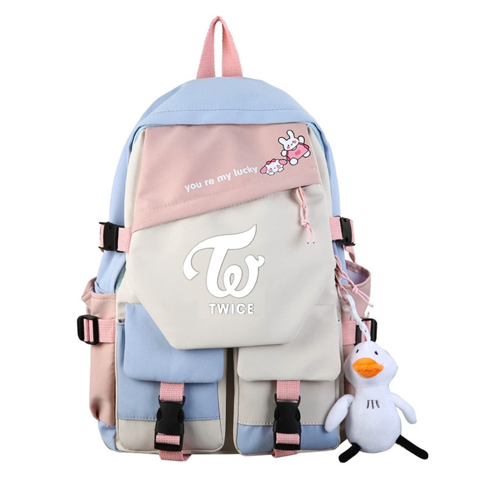 JUSTGOGO KPOP TWICE Backpack - Stylish Laptop Backpack for School, College & Travel, Lightweight Daypack Bookbag with Multiple Pockets (Color A2) - Perfect for Kpop Fans, Students & Daily Commute