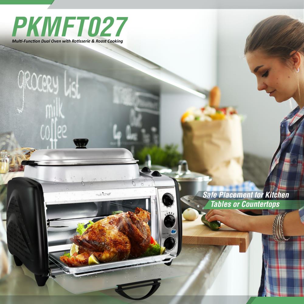 Dual Oven Rotisserie & Roaster - Countertop Convection Oven for Chicken, Turkey & Meat - Perfect for Home Kitchens, Camping & Outdoor Cooking