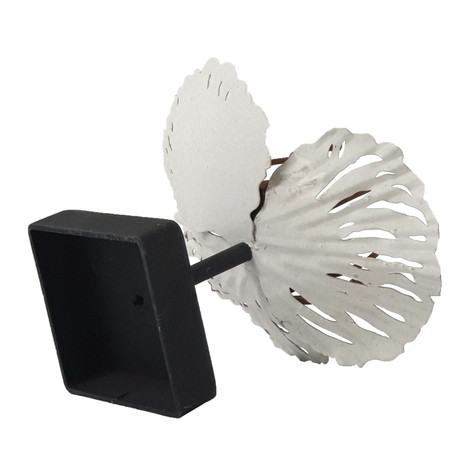 Urban Style Metal Flower in Bloom Candle Holder with Wooden Base - Elegant Home Decor for Living Room, Bedroom & Wedding Centerpieces
