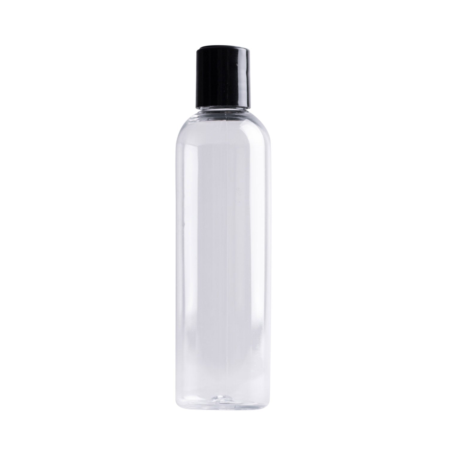 Clear Plastic Bottle with Black Disc Cap - Leak-Proof & Durable for Essential Oils, DIY Beauty, and Travel Toiletries | Perfect for Home, Salon, and On-the-Go Use