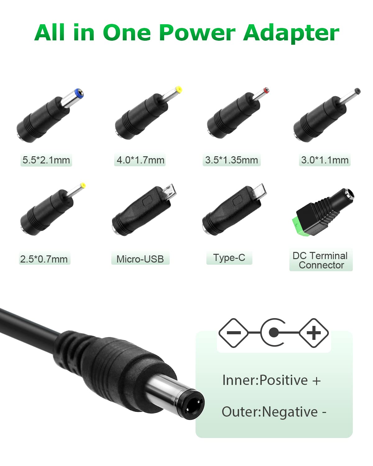 Arkare 6V 1A Power Adapter - AC 100V-240V to DC 6 Volt 1Amp Charger for Trash Can Doorbell, Alarm Monitor, Baby Swing, Electronic Scale, Radio & Speaker - Universal 6V Power Cord for Home & Office Electronics