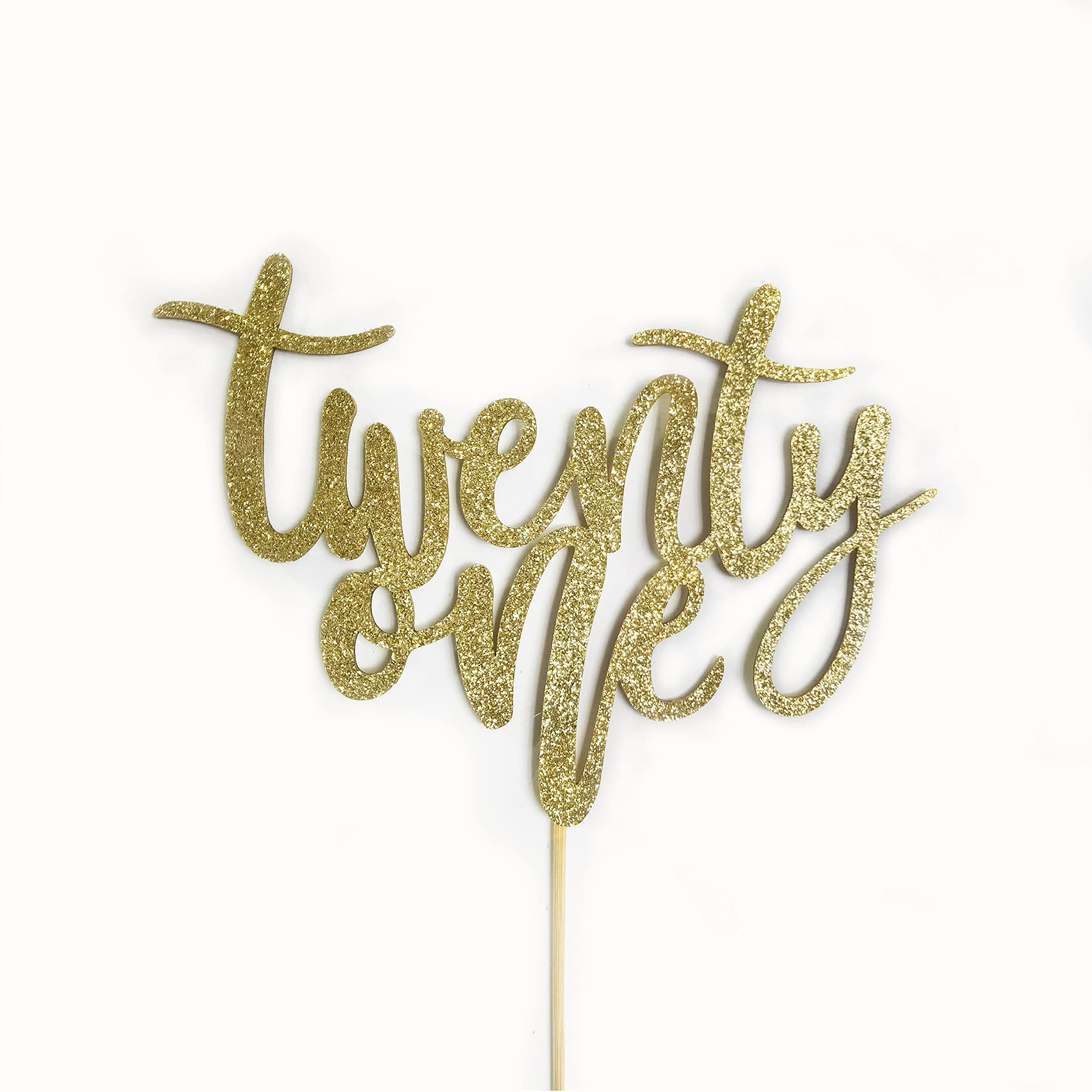 21st Birthday Cake Topper - Gold Glitter 21 Cake Decorations for Happy Birthday & Wedding Anniversary Parties (6.5 Inch) - Perfect for Milestone Celebrations, Sweet 16, Graduation & Special Occasions