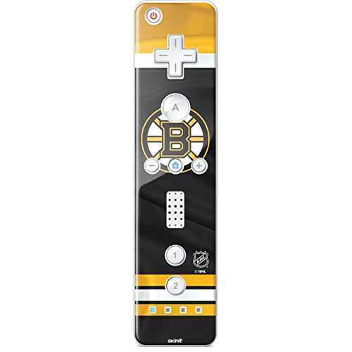 Official NHL Boston Bruins Home Jersey Gaming Skin Decal for Wii Remote Controller - Durable Vinyl Wrap for Enhanced Grip and Style - Perfect for Gaming Enthusiasts and Sports Fans