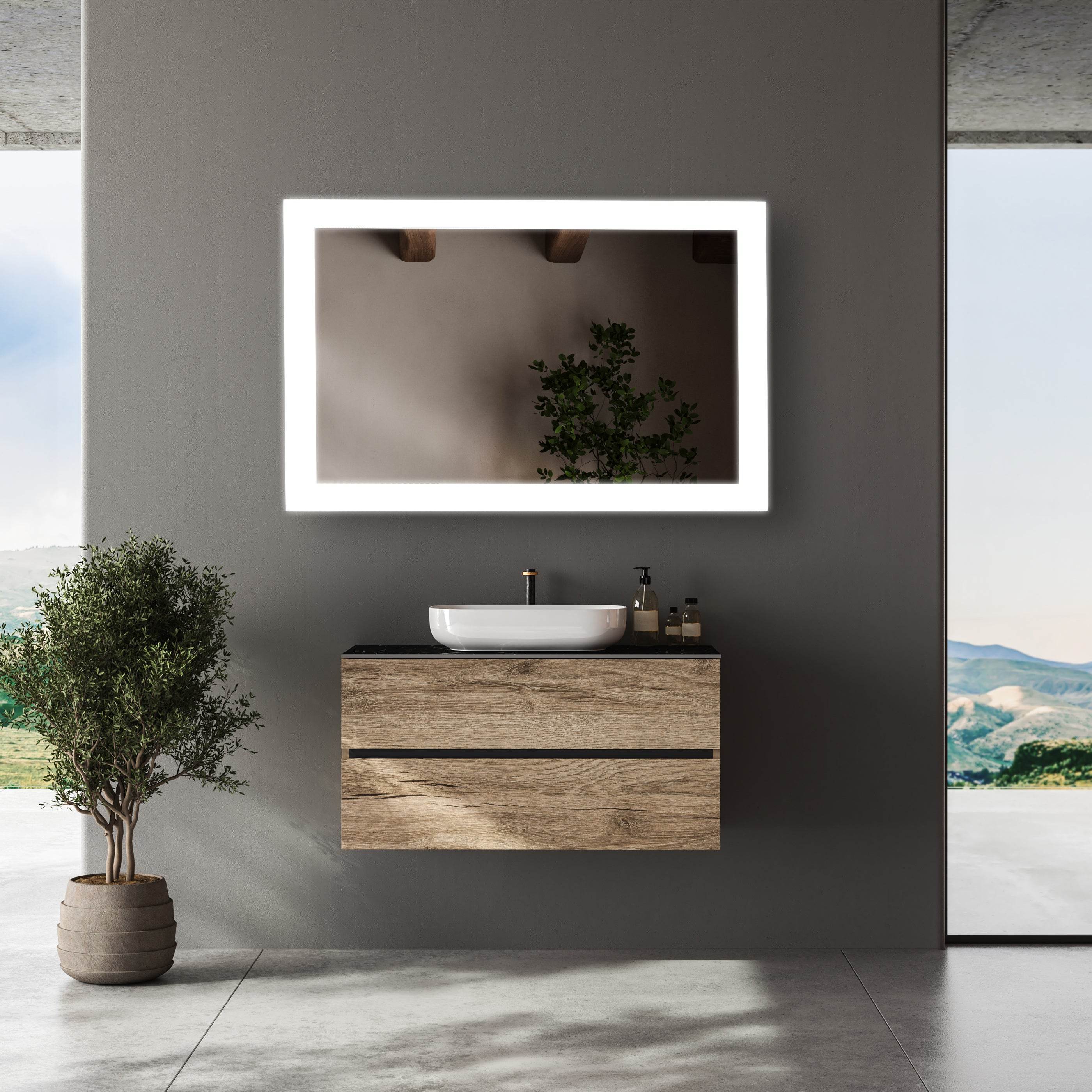 48W x 32H LED Bathroom Mirror with Dimmable Lights - Modern Vanity Mirror for Makeup, Shaving & Home Decor - Perfect for Bedrooms, Bathrooms and Dressing Rooms