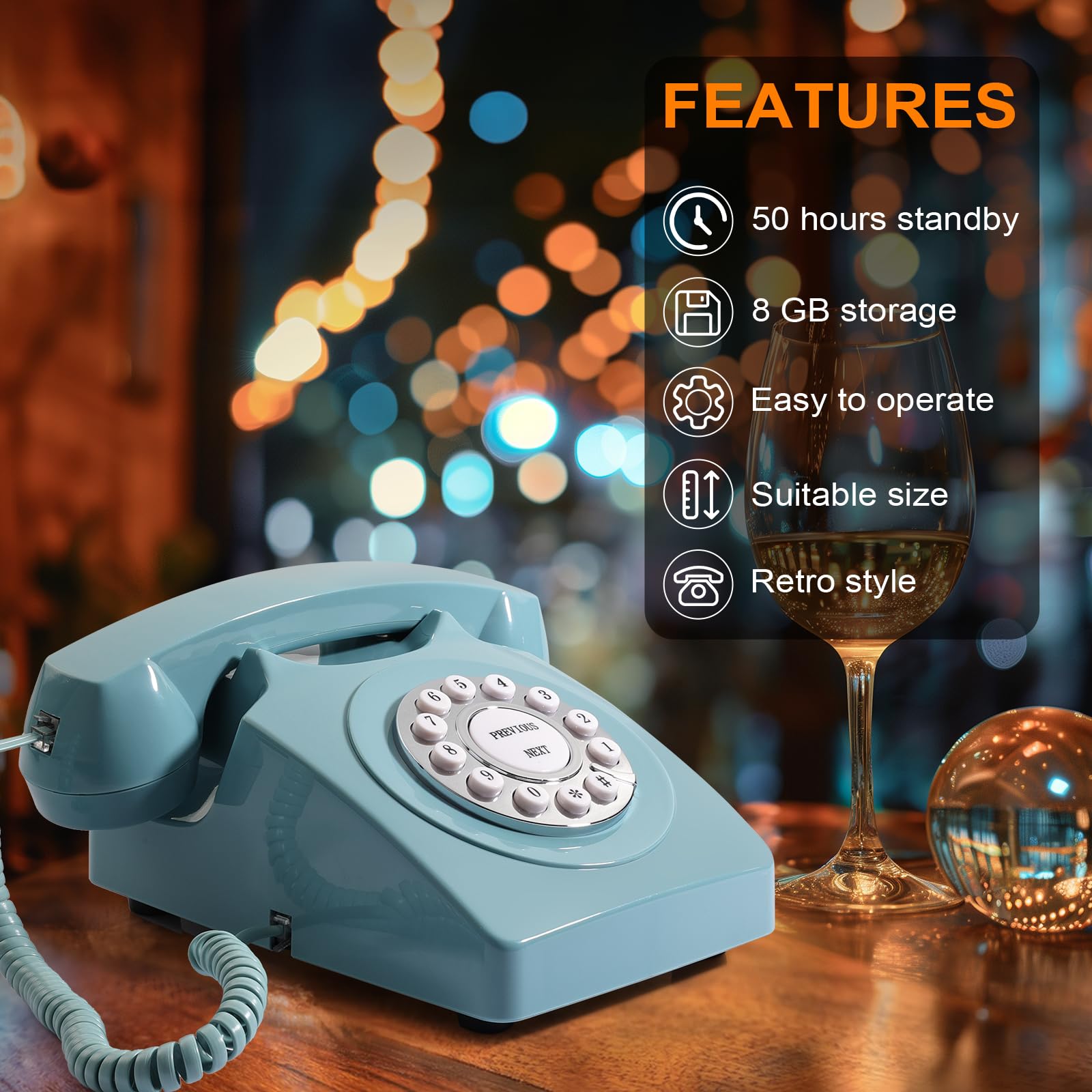 Retro Audio Guest Book Phone - Record Wedding & Baby Shower Messages, Voicemail Keepsake for Special Events - Perfect for Capturing Congratulations from Friends & Family at Weddings, Receptions, and Celebrations