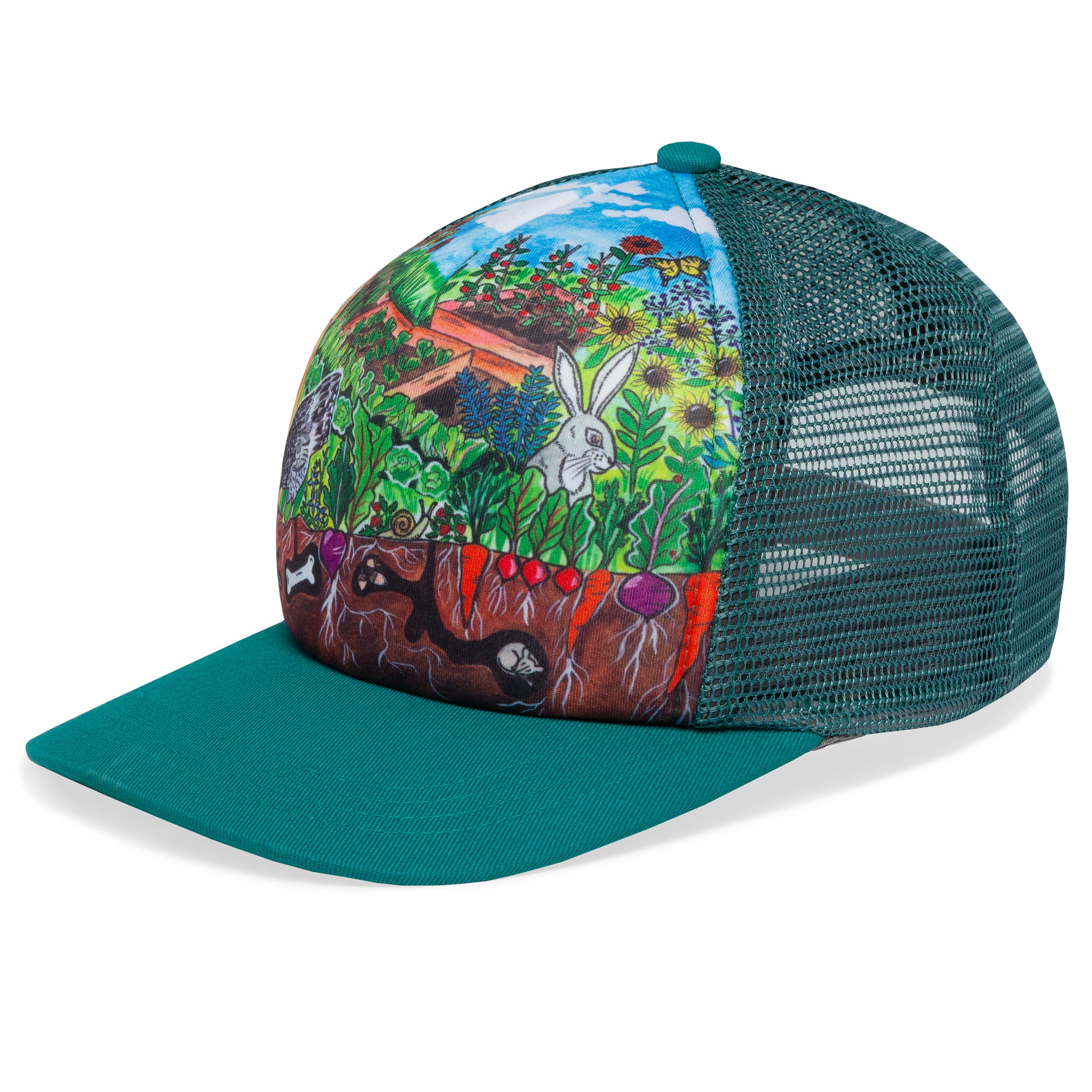 Kids' Garden Party Trucker Hat - Adjustable Cotton Baseball Cap for Boys & Girls - Perfect for Outdoor Play, Birthday Parties & Summer Festivals