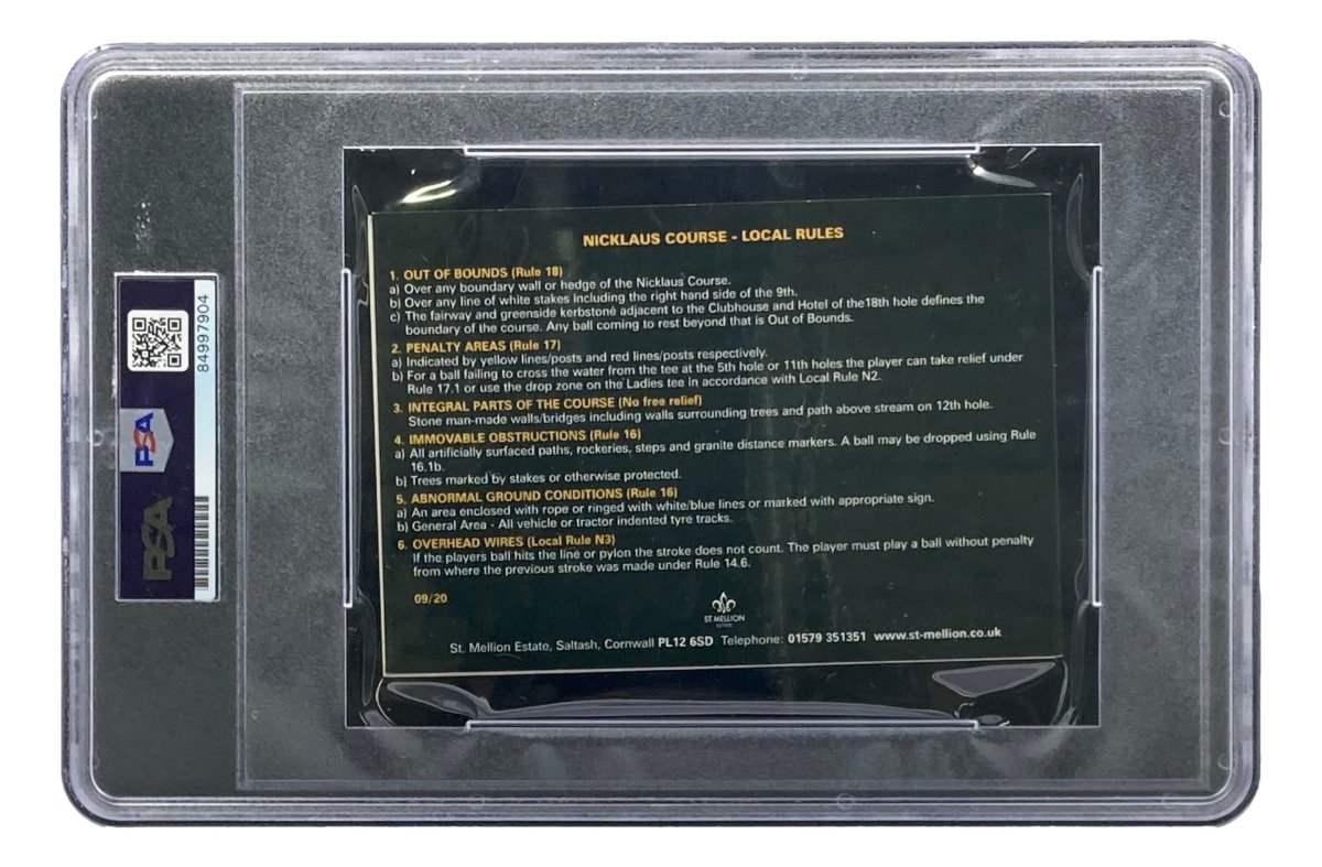 Jack Nicklaus Autographed St. Mellion Estate Golf Scorecard with PSA/DNA Certification - Perfect for Golf Memorabilia Collectors and Sports Fans Display