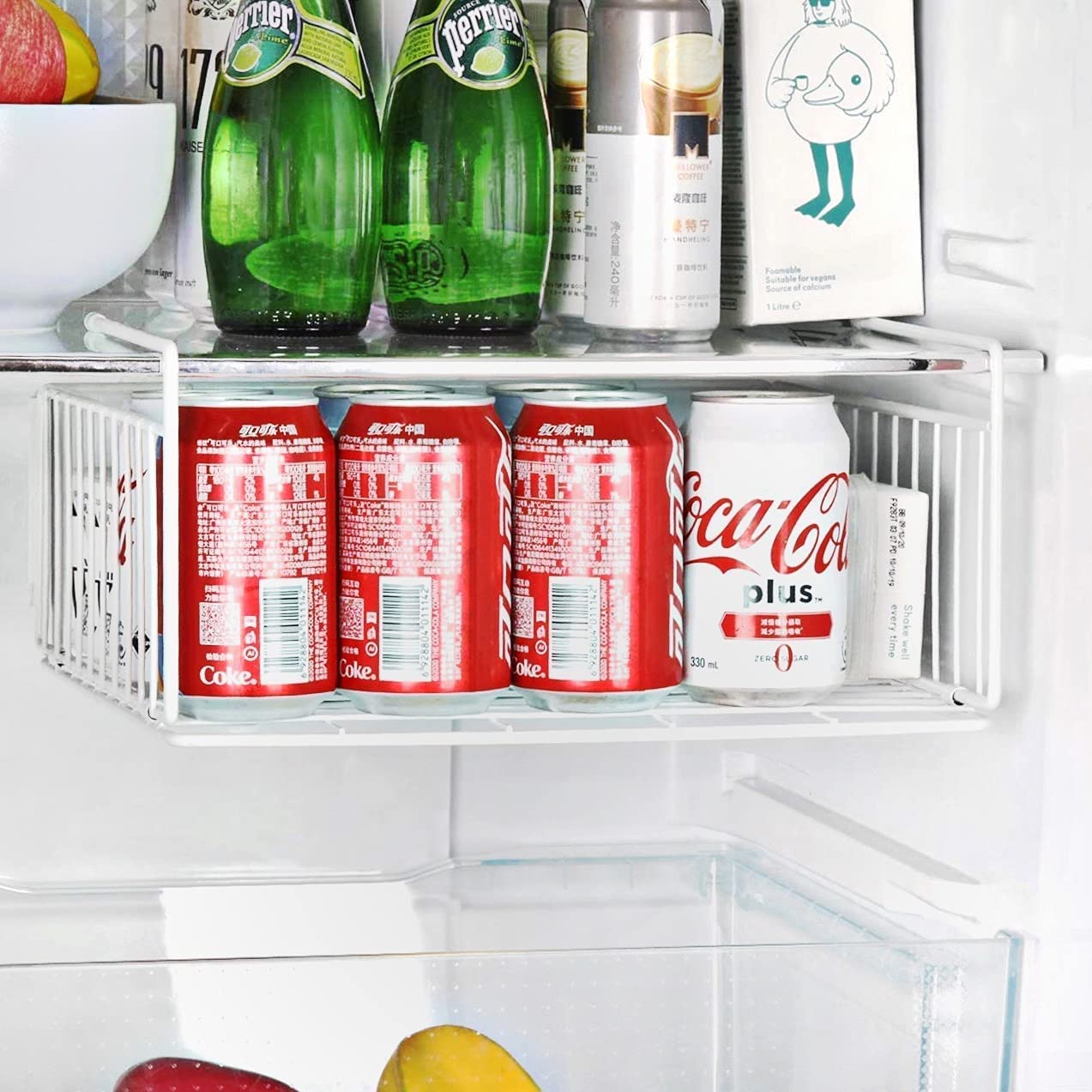 SUFAUY 2 Pack Under Cabinet Shelf Basket - Heavy Duty Hanging Wire Rack Storage Organizer (22lbs Capacity) - Perfect for Pantry, Refrigerator, Kitchen, Bathroom & Office Organization - White