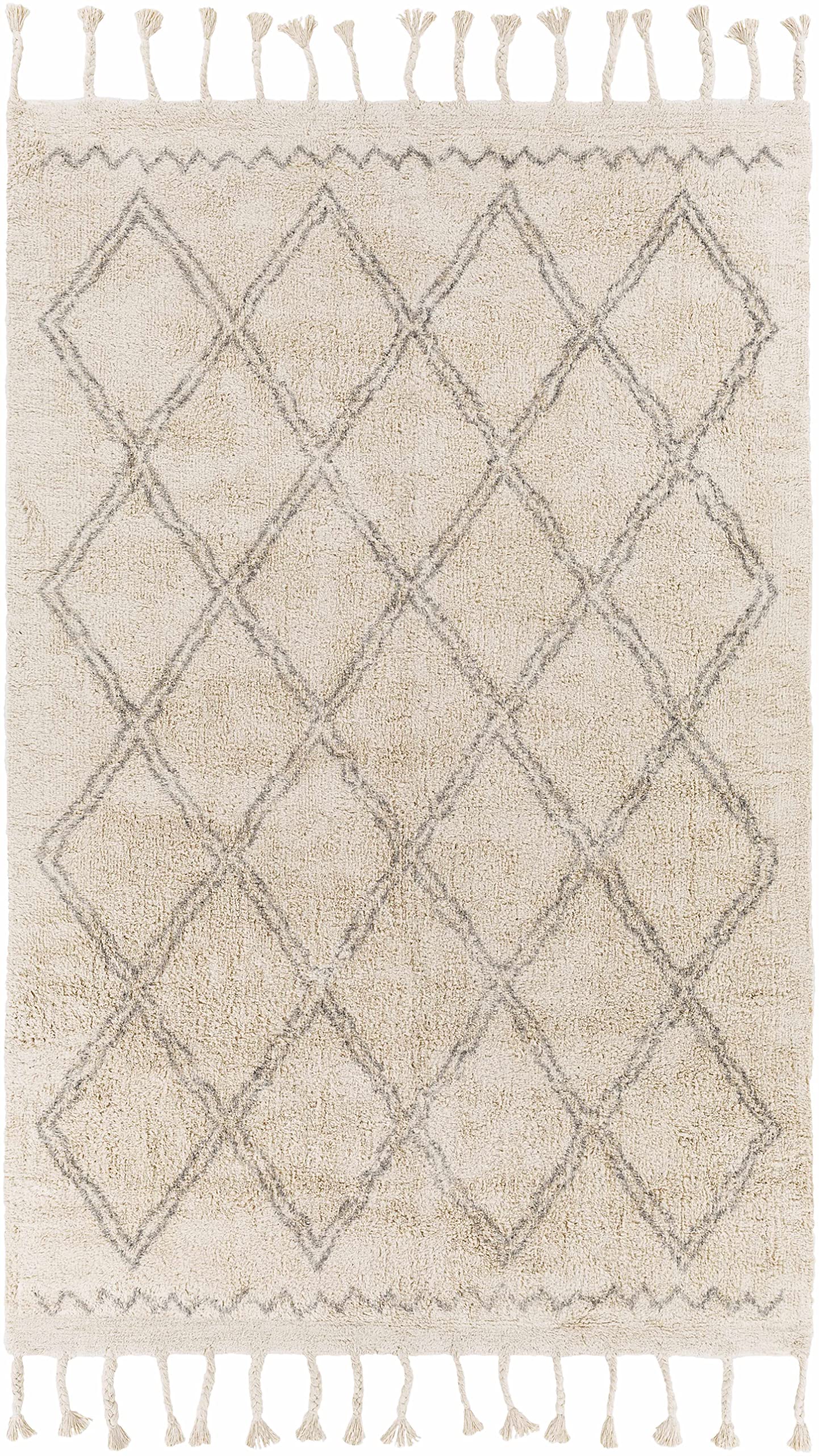 Bohemian Transitional Area Rug 8' x 10' - Gray & Cream Handwoven Rug for Living Room, Bedroom - Hauteloom Harvester Collection | Perfect for Boho Chic Decor, Cozy Home Makeover