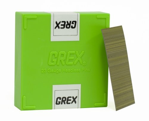 GREX P6/35L 23 Gauge 1-3/8-Inch Headless Pins (10,000 per Box) - Ideal for Woodworking, Cabinetry, and Fine Furniture Assembly