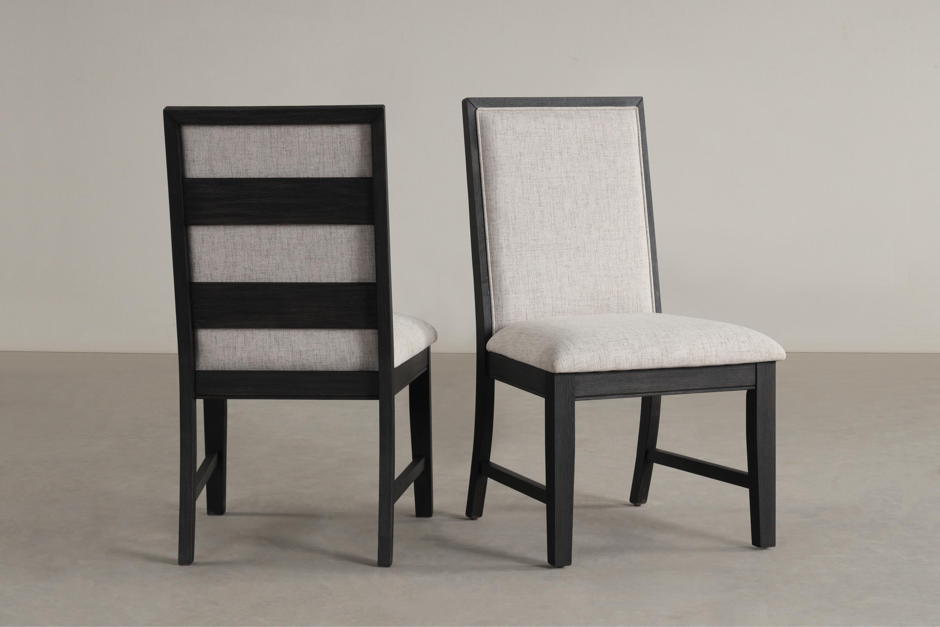 Roundhill Furniture Modern Upholstered Dining Chairs - Gray Set of 2 - Comfortable Contemporary Kitchen & Dining Room Chairs for Home Decor