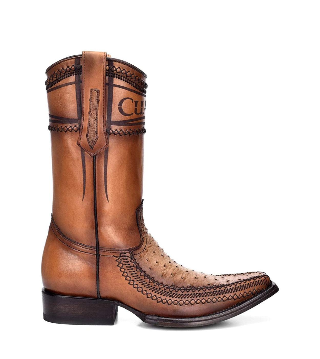 Men's Cuadra Orix Casual Fashion Cowboy Boots - Genuine Ostrich Leather Western Boots for Riding, Country Wear & Everyday Style
