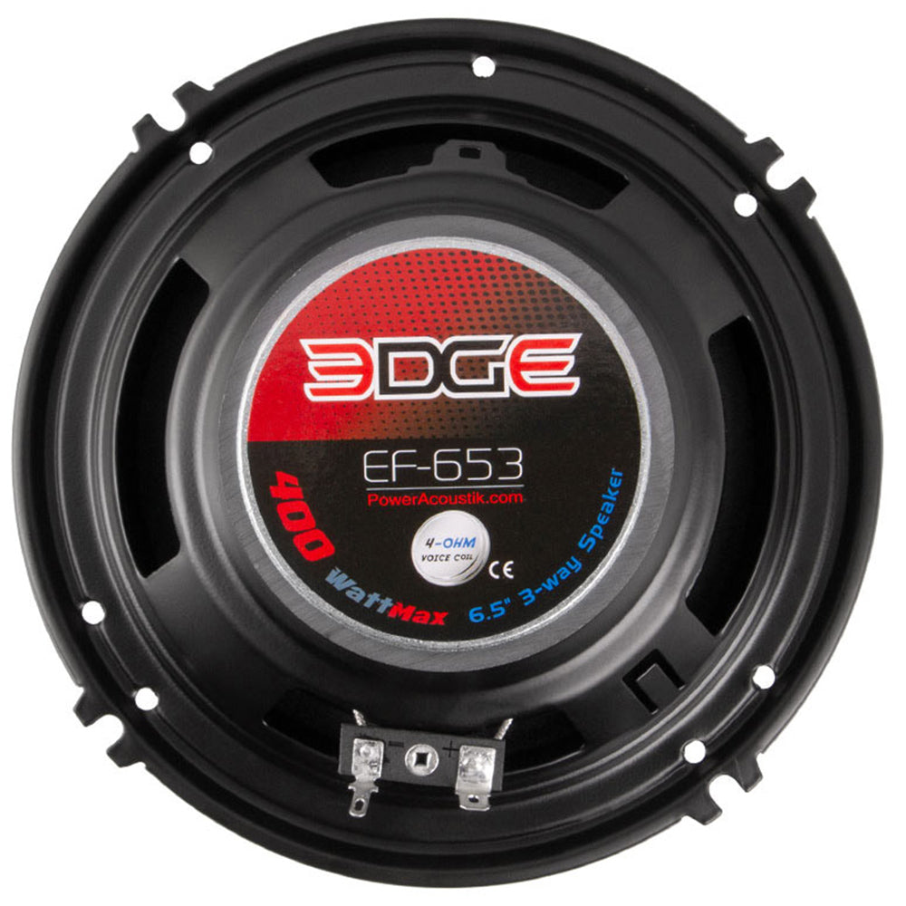 Power Acoustik EF.653 400 Watt 6.5 Inch 3-Way Car Speakers - High Performance Audio for Cars, Trucks & SUVs - Perfect for Upgrading Your Vehicle Sound System