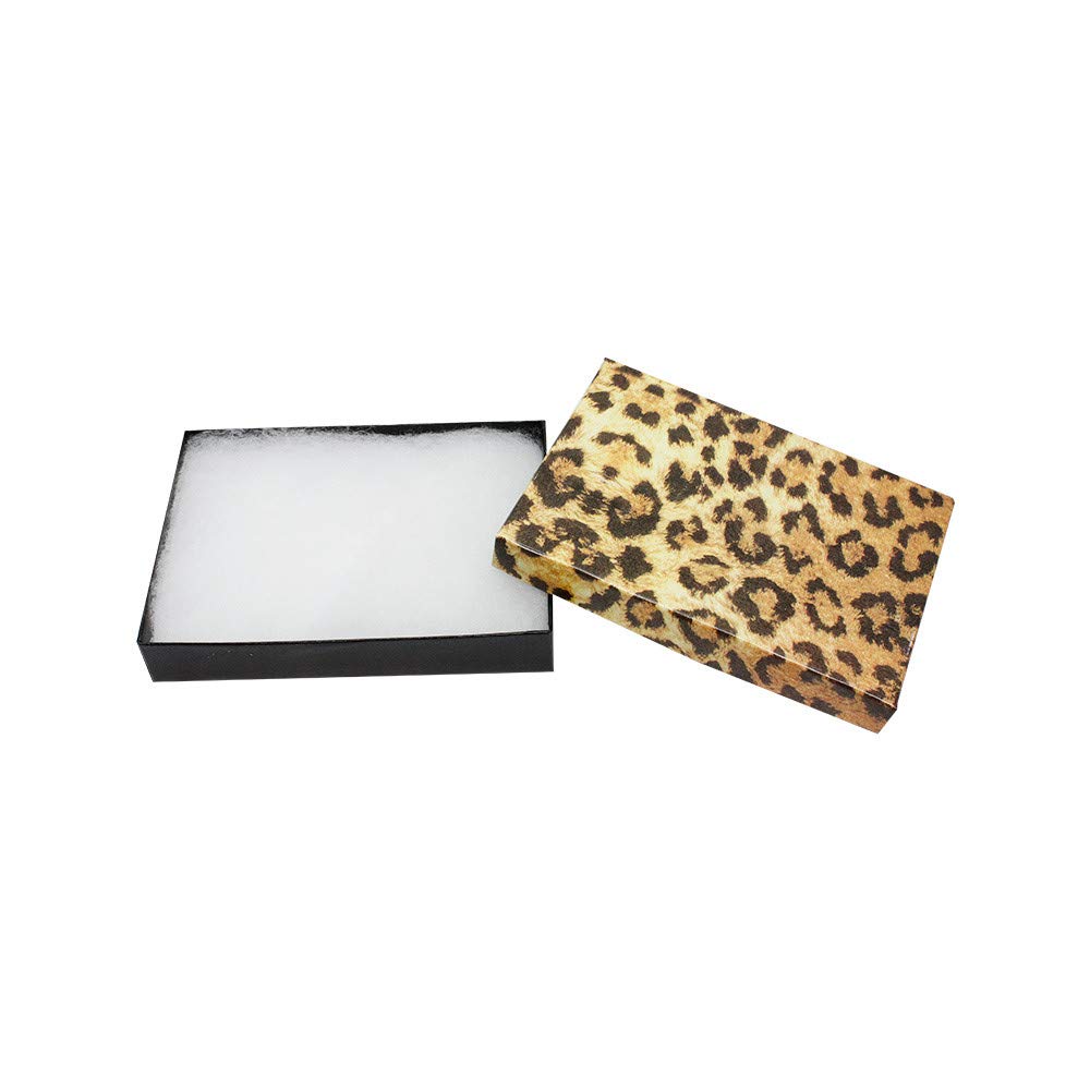 100 Pcs Leopard Print Jewelry Gift Boxes 5-3/8