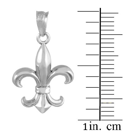 Religious Jewelry Sterling Silver Fleur-de-Lis Charm Pendant Necklace for Women - Faith Inspired Catholic Cross Necklace for Daily Wear & Special Occasions