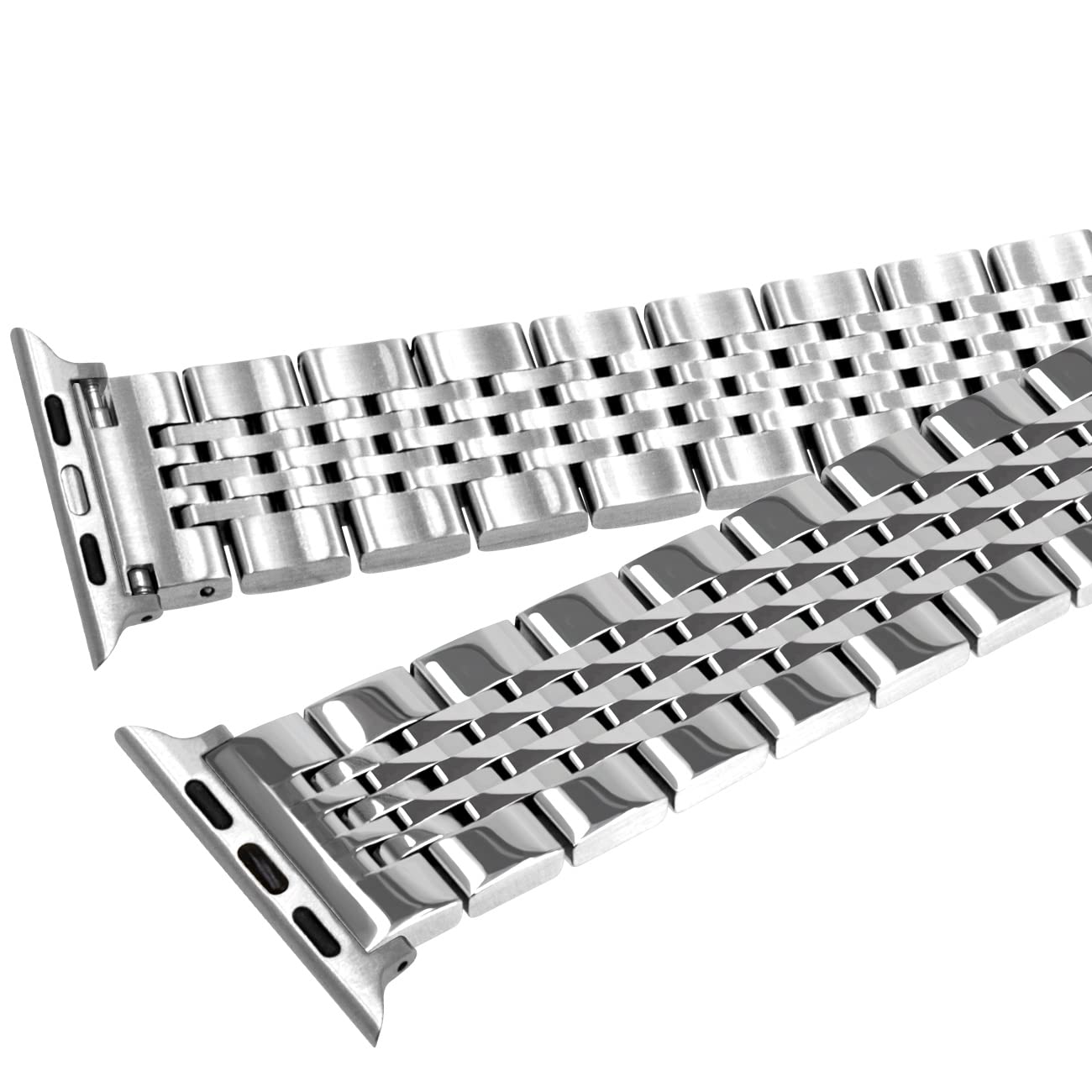 Premium Gold Silver Black Rose Stainless Steel Watch Band for Apple Watch 49mm 45mm 44mm 42mm 41mm 40mm 38mm - Compatible with iWatch Series 8/7/6/5/4/3/2/1/SE/Ultra - Glossy Metal Strap for Women & Men - Perfect for Workouts, Office & Everyday Wear