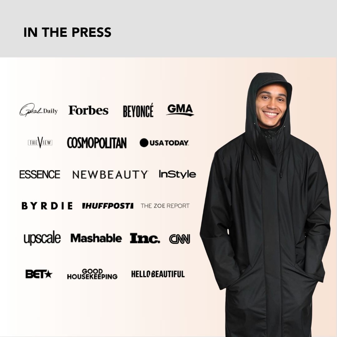 Waterproof Satin-Lined Men's Long Rain Jacket - Windproof & Breathable for Outdoor Activities, Commuting & Travel