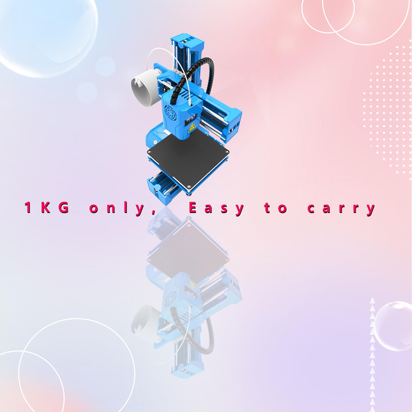 K9 Mini 3D Printer for Kids & Beginners - Compact 100x100x100mm Desktop Printing Machine with Removable Build Plate, One-Button Operation, TF Card Slot & PLA Sample Filament - Perfect for Home Education, STEM Projects & Creative Toy Making