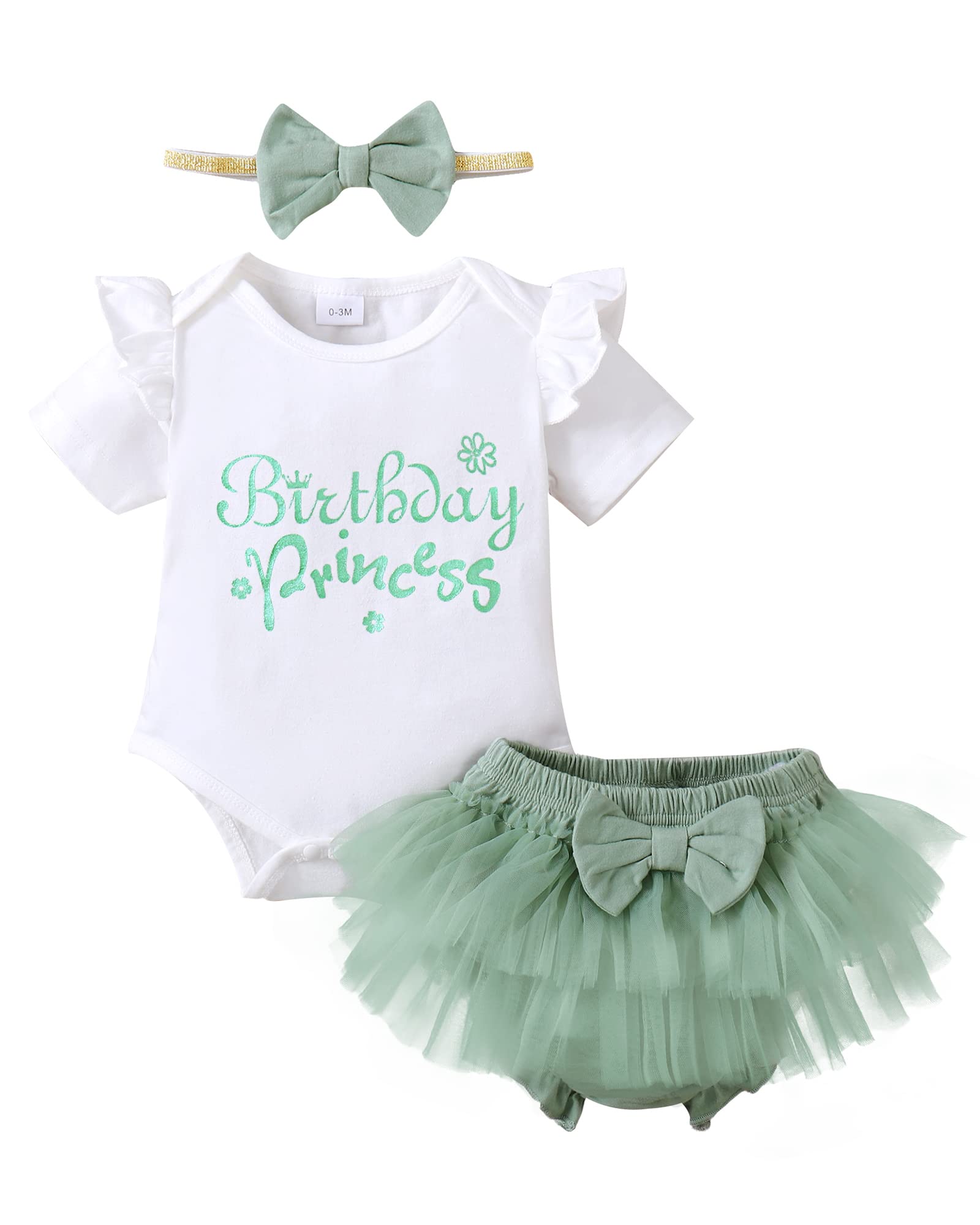 Kucnuzki Newborn Baby Girl Clothes - Floral Ruffle Romper & Shorts Set | Cute Summer Outfit for Infant Girls | Perfect Gift for Baby Showers & Photoshoots