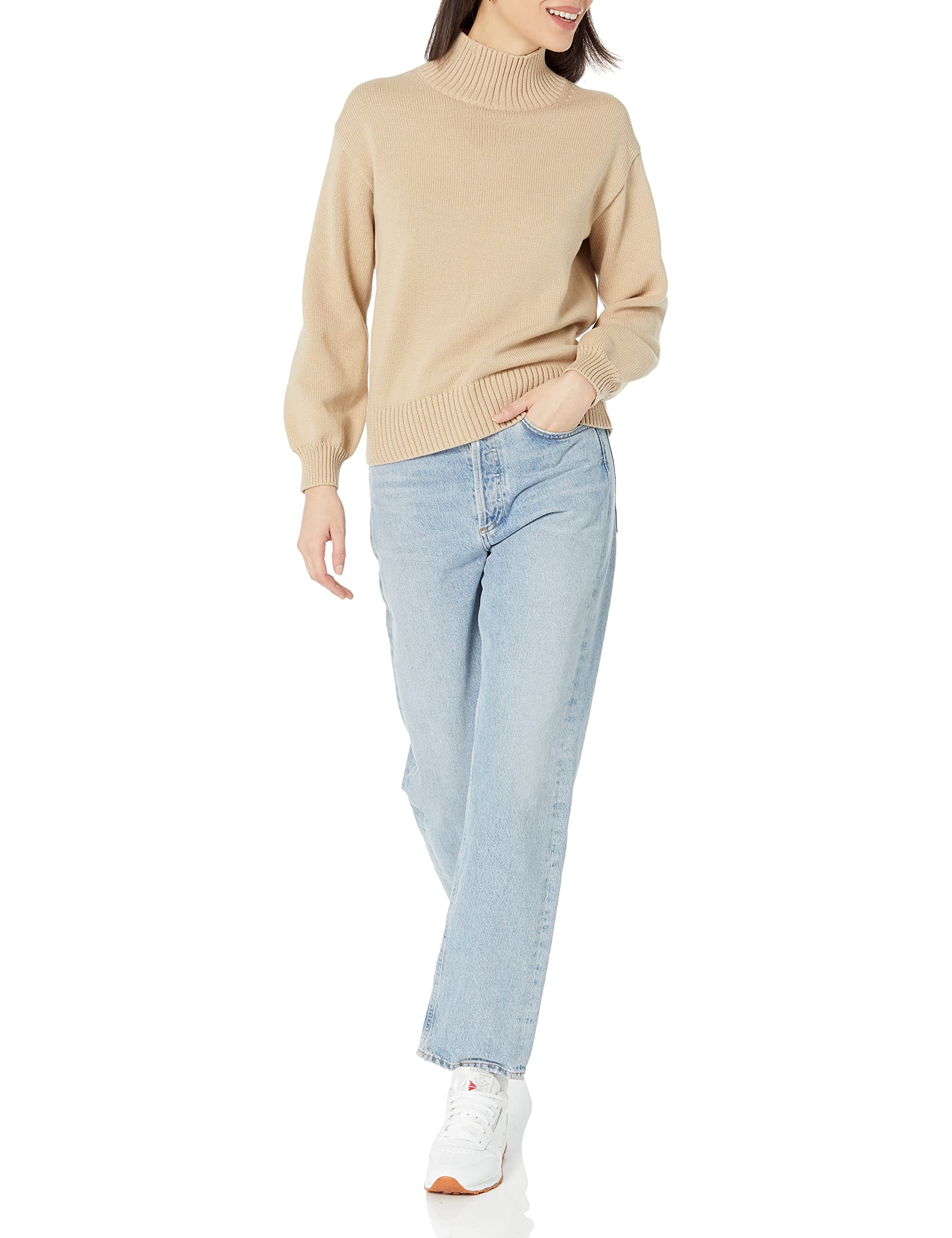 Amazon Essentials Women's Cotton Sweaters - Soft Funnel Neck Pullover, Plus Size & Regular Sizes, Perfect for Casual Wear & Layering in Fall & Winter