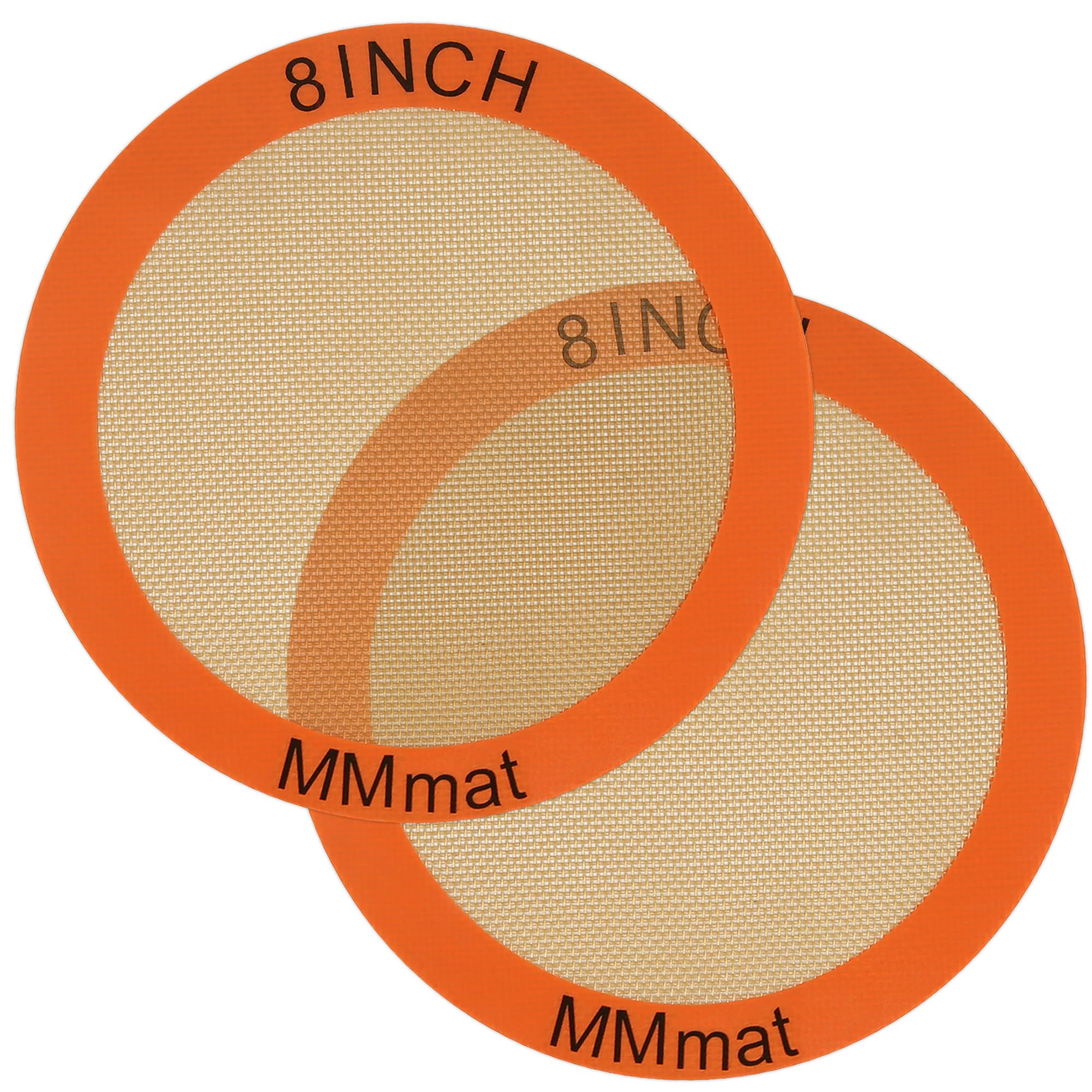 Non-Stick Silicone Baking Mats Set of 2 - 8 Inch Round Reusable Air Fryer Liners - Premium German Silicone for Baking, Roasting & Cooking - Perfect for Cookies, Pizza & Air Fryer Meals