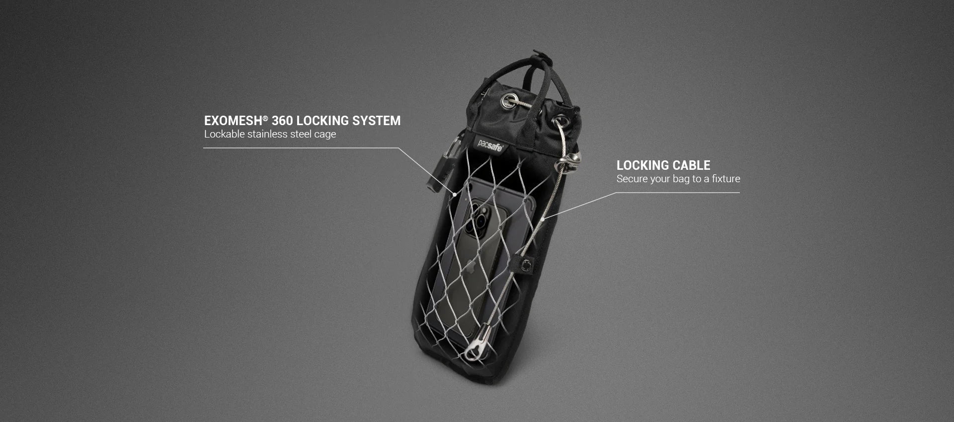 Pacsafe Travelsafe 3L GII Anti-Theft Portable Travel Safe Bag - Secure Your Valuables During Travel, Camping & Beach Trips