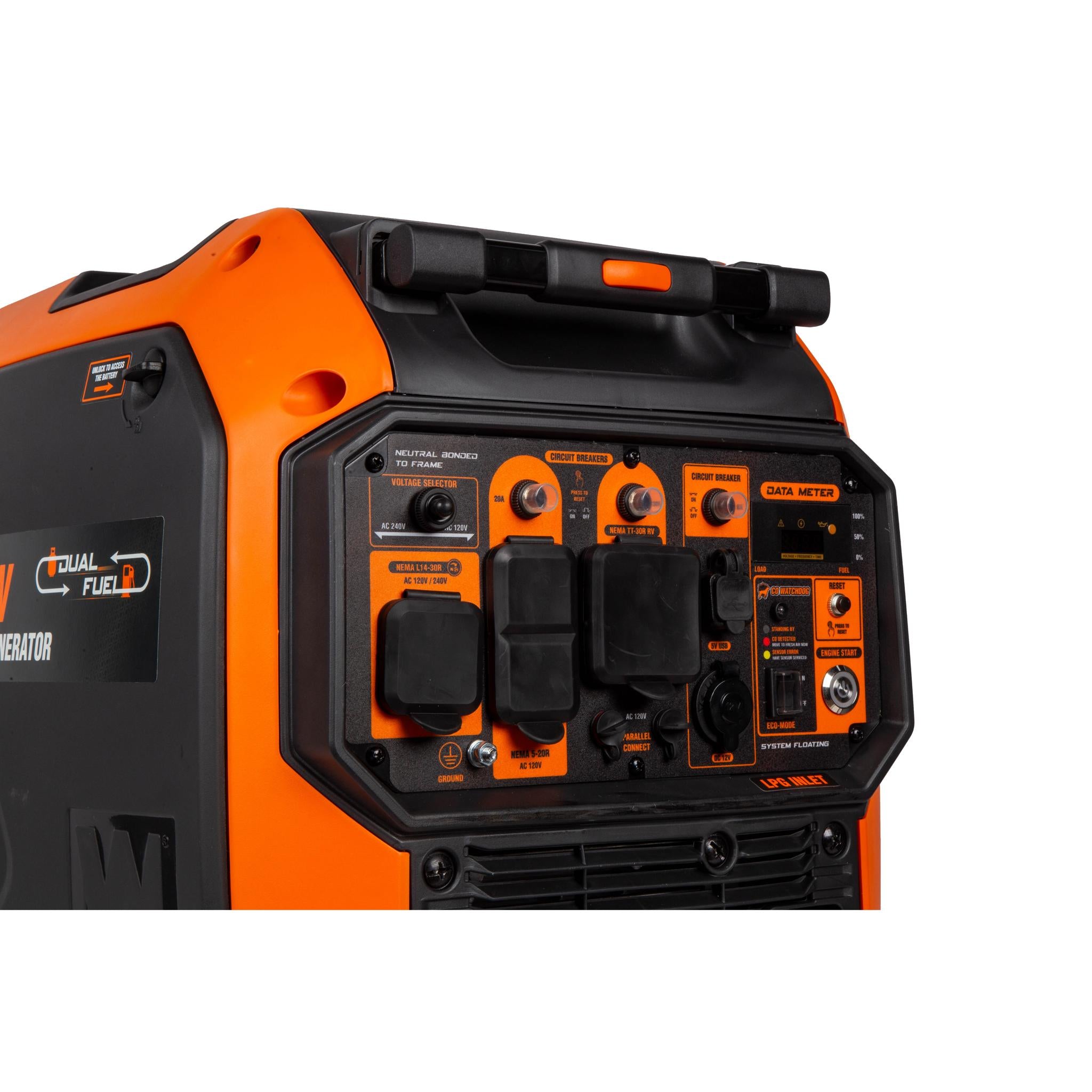 WEN DF500iX 5000W Dual Fuel Portable Inverter Generator - 120V/240V RV Ready with EV Charging Port & Electric Start | Perfect for Camping, Home Backup & Outdoor Power