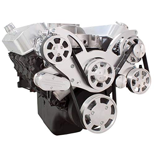 High Performance Serpentine Belt System for Big Block Chevy 396 427 454 Engines - Maintenance Free Clear Coat Finish - Perfect for Engine Upgrades & Restoration Projects