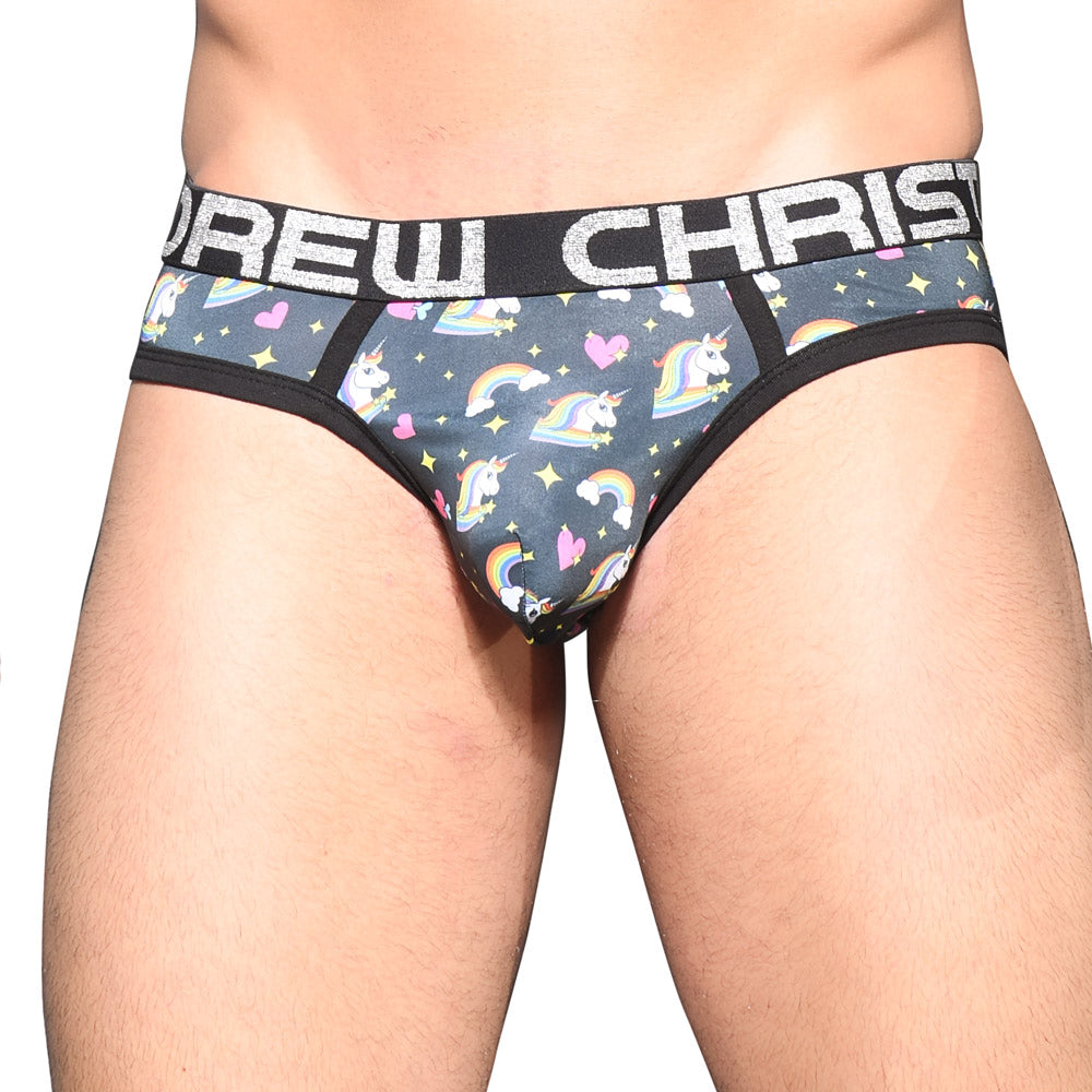 Andrew Christian Almost Naked Unicorn Pride Brief - LGBTQ+ Rainbow Underwear for Men | Comfortable & Stylish Low Rise Briefs for Pride Celebrations, Everyday Wear & Special Occasions