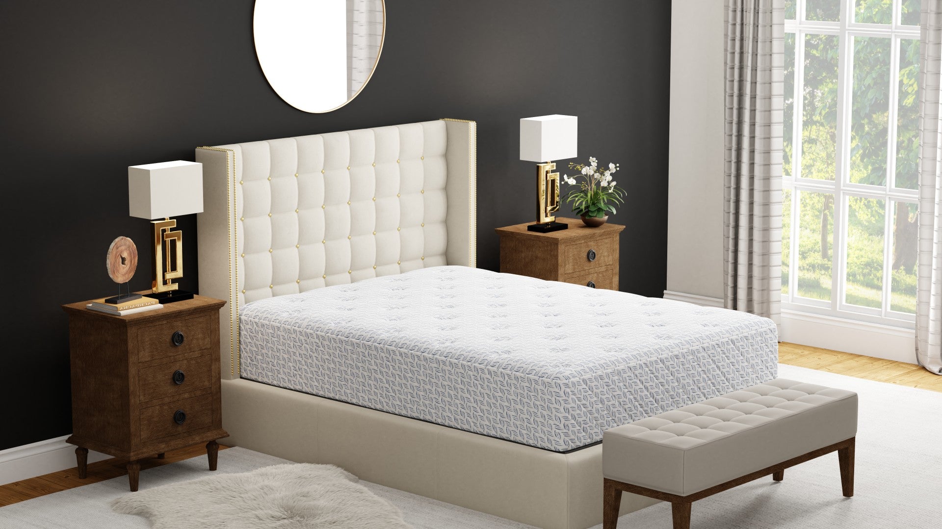 Lorraine Plush Queen Size Mattress EYQS3CDNA 1050 - Ultra Soft & Supportive for a Restful Sleep - Perfect for Master Bedrooms, Guest Rooms & Luxury Hotels